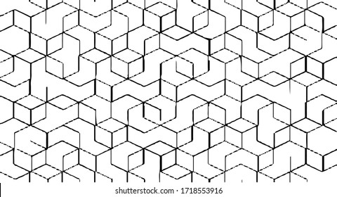 Rough, irregular texture composed of monochrome geometric elements. Overlay distressed grunge background. Abstract vector illustration. Isolated on white background. EPS10
