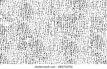 Rough, irregular texture composed of monochrome geometric elements. Overlay distressed grunge background. Abstract vector illustration. Isolated on white background. EPS10