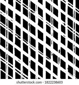 Reiche, unregelmäßige Textur aus monochromen geometrischen Elementen. Overlay bedrückter brüchiger Hintergrund. Abstrakte Vektorgrafik. Einzeln auf weißem Hintergrund. EPS10