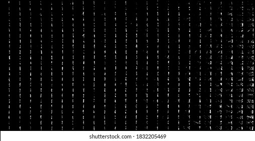 Rough, irregular texture composed of monochrome geometric elements. Overlay distressed grunge background. Abstract vector illustration. Isolated on white background. EPS10
