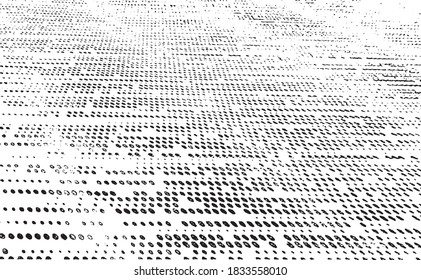 Rough, irregular texture composed of monochrome geometric elements. Overlay distressed grunge background. Abstract vector illustration. Isolated on white background. EPS10