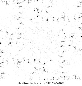 Rough, irregular texture composed of monochrome geometric elements. Overlay distressed grunge background. Abstract vector illustration. Isolated on white background. EPS10