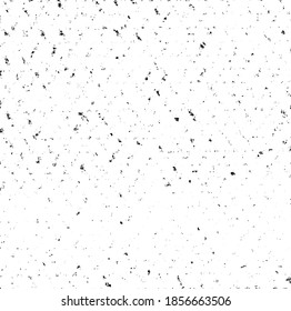 Textura rígida e irregular compuesta de elementos geométricos monocromos. Superponer el fondo gris angustiado. Ilustración del vector abstracto. Aislado sobre fondo blanco. EPS10