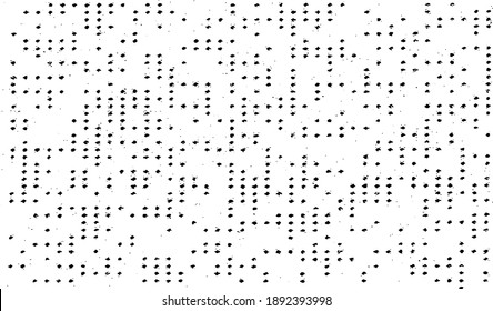 Rough, irregular texture composed of monochrome geometric elements. Overlay distressed grunge background. Abstract vector illustration. Isolated on white background. EPS10