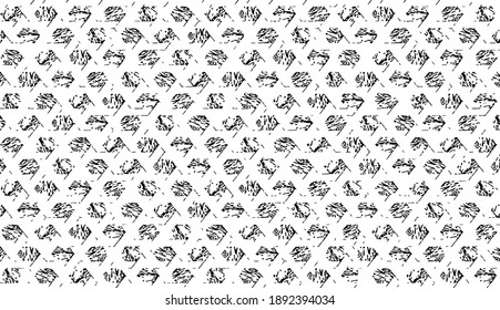 Rough, irregular texture composed of monochrome geometric elements. Overlay distressed grunge background. Abstract vector illustration. Isolated on white background. EPS10