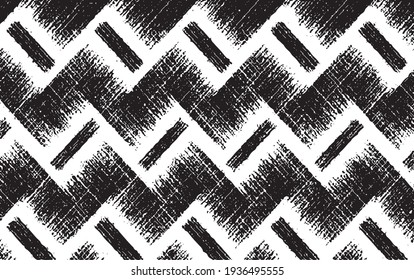 Rough, irregular texture composed of monochrome geometric elements. Overlay distressed grunge background. Abstract vector illustration. Isolated on white background. EPS10