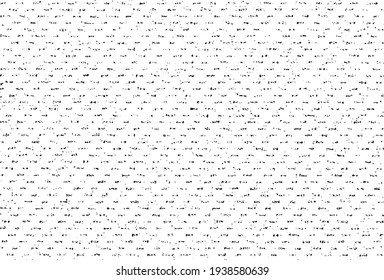 Textura rígida e irregular compuesta de elementos geométricos monocromos. Superponer el fondo gris angustiado. Ilustración del vector abstracto. Aislado sobre fondo blanco. EPS10