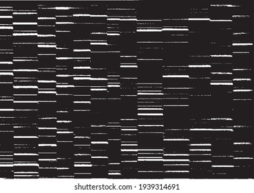 Rough, irregular texture composed of monochrome geometric elements. Overlay distressed grunge background. Abstract vector illustration. Isolated on white background. EPS10
