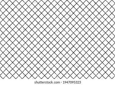 Textura rígida e irregular compuesta de elementos geométricos monocromos. Superponer el fondo gris angustiado. Ilustración del vector abstracto. Aislado sobre fondo blanco. EPS10