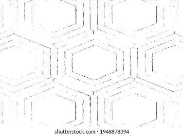 Rough, irregular texture composed of monochrome geometric elements. Overlay distressed grunge background. Abstract vector illustration. Isolated on white background. EPS10