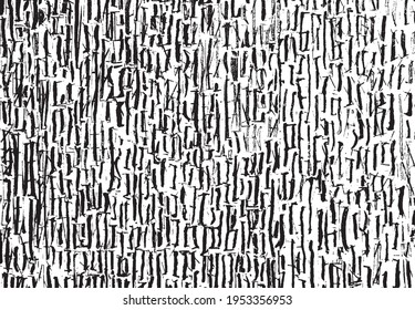 Rough, irregular texture composed of monochrome geometric elements. Overlay distressed grunge background. Abstract vector illustration. Isolated on white background. EPS10