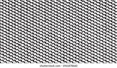 Rough, irregular texture composed of monochrome geometric elements. Overlay distressed grunge background. Abstract vector illustration. Isolated on white background. EPS10