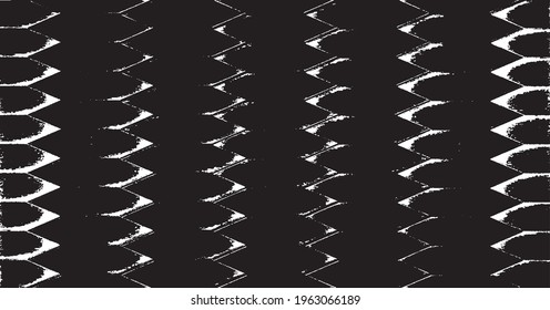Rough, irregular texture composed of monochrome geometric elements. Overlay distressed grunge background. Abstract vector illustration. Isolated on white background. EPS10