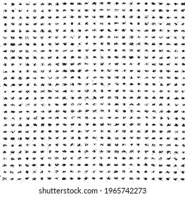 Rough, irregular texture composed of monochrome geometric elements. Overlay distressed grunge background. Abstract vector illustration. Isolated on white background. EPS10