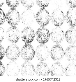 Textura rígida e irregular compuesta de elementos geométricos monocromos. Superponer el fondo gris angustiado. Ilustración del vector abstracto. Aislado sobre fondo blanco. EPS10