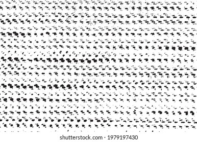 Rough, irregular texture composed of monochrome geometric elements. Overlay distressed grunge background. Abstract vector illustration. Isolated on white background. EPS10