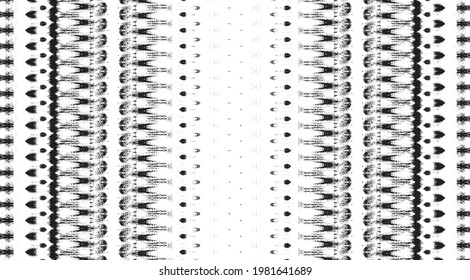Textura rígida e irregular compuesta de elementos geométricos monocromos. Superponer el fondo gris angustiado. Ilustración del vector abstracto. Aislado sobre fondo blanco. EPS10