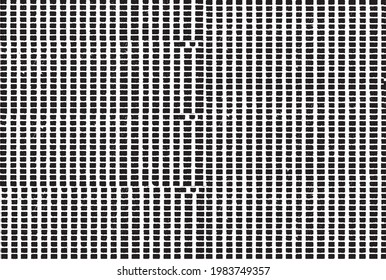 Rough, irregular texture composed of monochrome geometric elements. Overlay distressed grunge background. Abstract vector illustration. Isolated on white background. EPS10