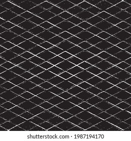 Textura rígida e irregular compuesta de elementos geométricos monocromos. Superponer el fondo gris angustiado. Ilustración del vector abstracto. Aislado sobre fondo blanco. EPS10