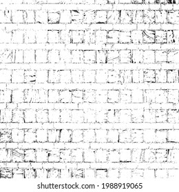 Rough, irregular texture composed of monochrome geometric elements. Overlay distressed grunge background. Abstract vector illustration. Isolated on white background. EPS10