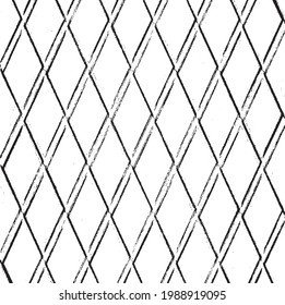 Textura rígida e irregular compuesta de elementos geométricos monocromos. Superponer el fondo gris angustiado. Ilustración del vector abstracto. Aislado sobre fondo blanco. EPS10