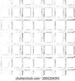 Rough, irregular texture composed of monochrome geometric elements. Overlay distressed grunge background. Abstract vector illustration. Isolated on white background. EPS10