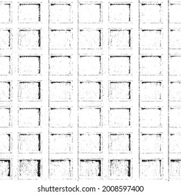 Rough, irregular texture composed of monochrome geometric elements. Overlay distressed grunge background. Abstract vector illustration. Isolated on white background. EPS10