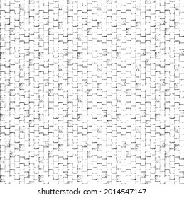 Rough, irregular texture composed of monochrome geometric elements. Overlay distressed grunge background. Abstract vector illustration. Isolated on white background. EPS10