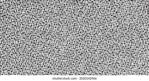 Rough, irregular texture composed of monochrome geometric elements. Overlay distressed grunge background. Abstract vector illustration. Isolated on white background. EPS10