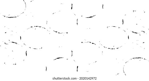 Rough, irregular texture composed of monochrome geometric elements. Overlay distressed grunge background. Abstract vector illustration. Isolated on white background. EPS10