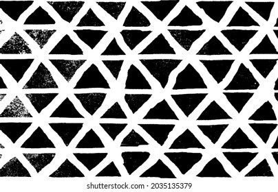 Reiche, unregelmäßige Textur aus monochromen geometrischen Elementen. Overlay bedrückter brüchiger Hintergrund. Abstrakte Vektorgrafik. Einzeln auf weißem Hintergrund. EPS10