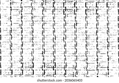 Rough, irregular texture composed of monochrome geometric elements. Overlay distressed grunge background. Abstract vector illustration. Isolated on white background. EPS10