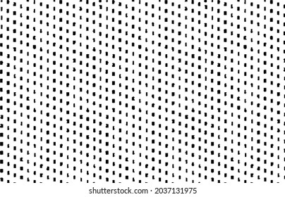 Textura rígida e irregular compuesta de elementos geométricos monocromos. Superponer el fondo gris angustiado. Ilustración del vector abstracto. Aislado sobre fondo blanco. EPS10