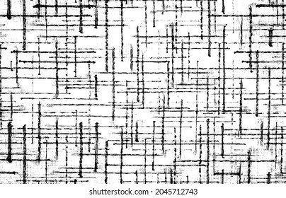 Rough, irregular texture composed of monochrome geometric elements. Overlay distressed grunge background. Abstract vector illustration. Isolated on white background. EPS10
