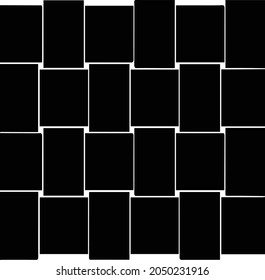 Textura rígida e irregular compuesta de elementos geométricos monocromos. Superponer el fondo gris angustiado. Ilustración del vector abstracto. Aislado sobre fondo blanco. EPS10