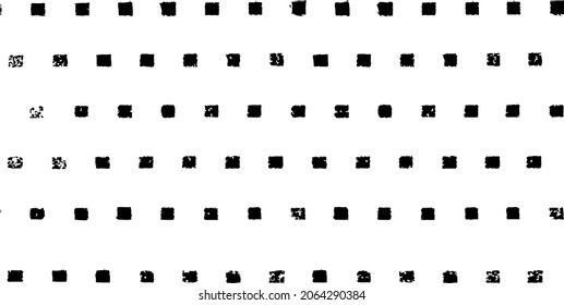 Rough, irregular texture composed of monochrome geometric elements. Overlay distressed grunge background. Abstract vector illustration. Isolated on white background. EPS10