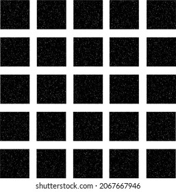 Rough, irregular texture composed of monochrome geometric elements. Overlay distressed grunge background. Abstract vector illustration. Isolated on white background. EPS10