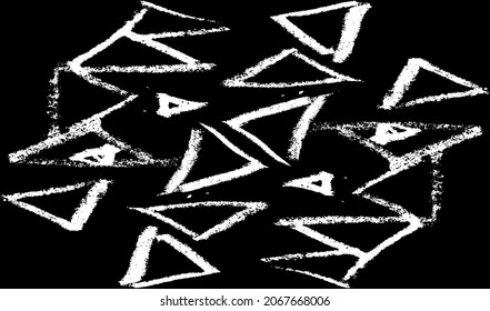 Rough, irregular texture composed of monochrome geometric elements. Overlay distressed grunge background. Abstract vector illustration. Isolated on white background. EPS10