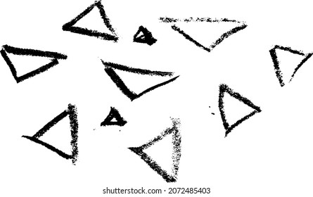 Rough, irregular texture composed of monochrome geometric elements. Overlay distressed grunge background. Abstract vector illustration. Isolated on white background. EPS10