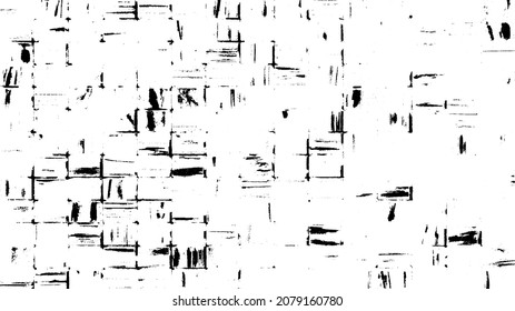 Rough, irregular texture composed of monochrome geometric elements. Overlay distressed grunge background. Abstract vector illustration. Isolated on white background. EPS10