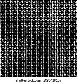 Rough, irregular texture composed of monochrome geometric elements. Overlay distressed grunge background. Abstract vector illustration. Isolated on white background. EPS10