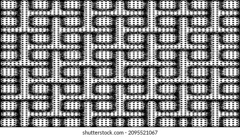 Rough, irregular texture composed of monochrome geometric elements. Overlay distressed grunge background. Abstract vector illustration. Isolated on white background. EPS10