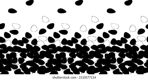 Rough, irregular texture composed of monochrome geometric elements. Overlay distressed grunge background. Abstract vector illustration. Isolated on white background. EPS10