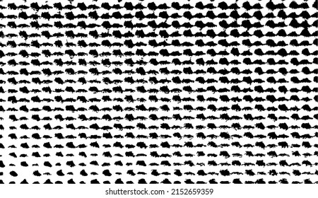Rough, irregular texture composed of monochrome geometric elements. Overlay distressed grunge background. Abstract vector illustration. Isolated on white background. EPS10