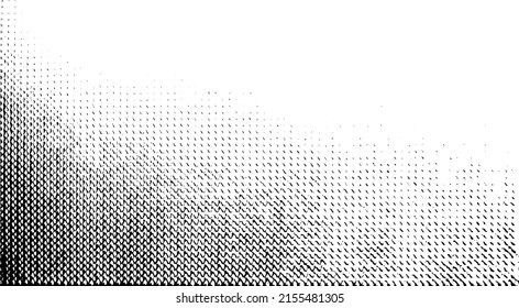 Rough, irregular texture composed of monochrome geometric elements. Overlay distressed grunge background. Abstract vector illustration. Isolated on white background. EPS10