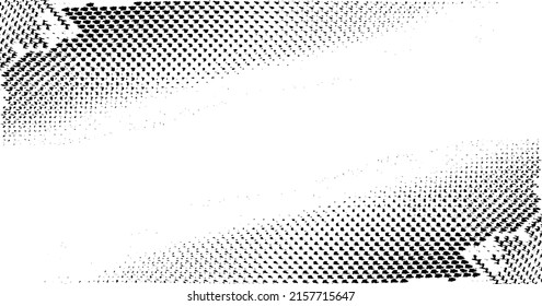 Rough, irregular texture composed of monochrome geometric elements. Overlay distressed grunge background. Abstract vector illustration. Isolated on white background. EPS10