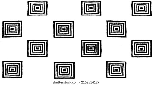 Rough, irregular texture composed of monochrome geometric elements. Overlay distressed grunge background. Abstract vector illustration. Isolated on white background. EPS10