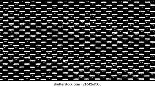 Reiche, unregelmäßige Textur aus monochromen geometrischen Elementen. Overlay bedrückter brüchiger Hintergrund. Abstrakte Vektorgrafik. Einzeln auf weißem Hintergrund. EPS10