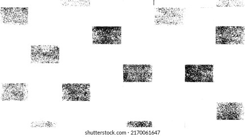 Rough, irregular texture composed of monochrome geometric elements. Overlay distressed grunge background. Abstract vector illustration. Isolated on white background. EPS10