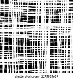 Reiche, unregelmäßige Textur aus monochromen geometrischen Elementen. Overlay bedrückter brüchiger Hintergrund. Abstrakte Vektorgrafik. Einzeln auf weißem Hintergrund. EPS10